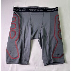 Nike Pro Combat Hyperstrong Padded Compression Shorts Football Grey Red XL